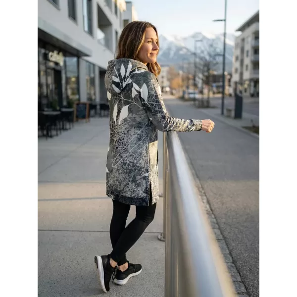  Hanorac prelungit funcțional pentru femei premium ALTISPORT VOJ/ALW020MI03 ALB-NEGRU 