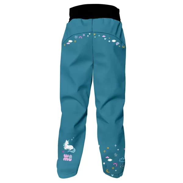  Pantaloni de softshell pentru bebeluși WAMU JEDNOROŽCI ALBASTRU 
