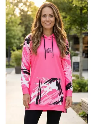 Hanorac prelungit funcțional pentru femei premium ALTISPORT VOJ/ALW039MI03 ROZ FLUO
