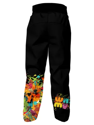 Pantaloni de softshell pentru bebeluși WAMU GAME ON NEGRU