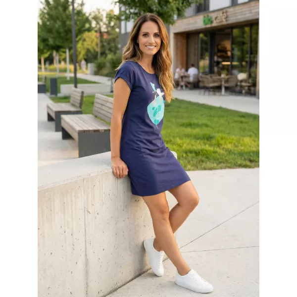  Tricou/rochie extinsă pentru femei ALTISPORT ALW187178 MIEZUL NOPŢII 