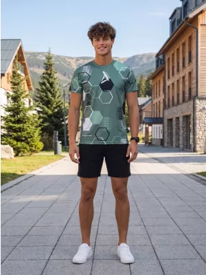 Tricou funcțional premium pentru bărbați ALTISPORT VOJ/ALM037TR01 KAKI/MILITAR