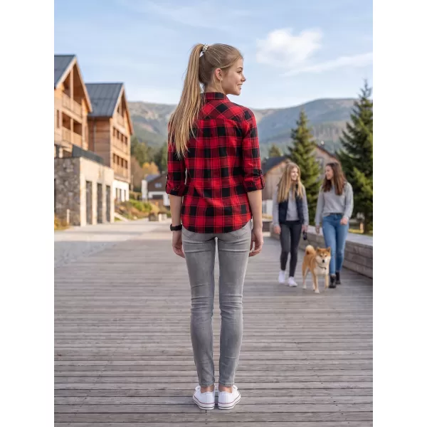  Cămaşă BRANDIT BD9336 ROȘU/NEGRU 