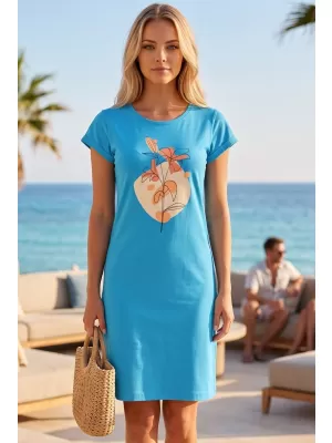 Tricou/rochie extinsă pentru femei ALTISPORT ALW187178 TURCOAZ