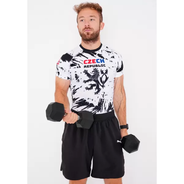  Cămașă funcțională de compresie pentru bărbați cu mâneci scurte premium ALTISPORT VOJ/ALM036TR04 ABSTRACTIZARE 