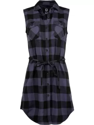 Rochie cămașă BRANDIT BD44007 NEGRU/GRI