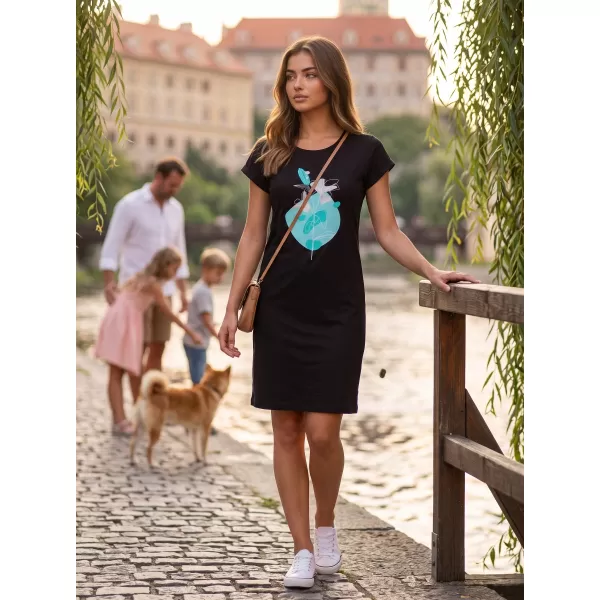  Tricou/rochie extinsă pentru femei ALTISPORT ALW187178 NEGRU -BLUE 