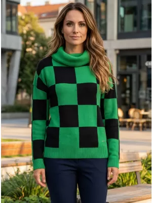 Pulover de dama ALTISPORT DELLA NEGRU/VERDE