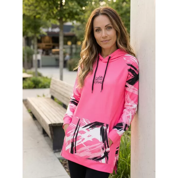  Hanorac prelungit funcțional pentru femei premium ALTISPORT VOJ/ALW039MI03 ROZ FLUO 