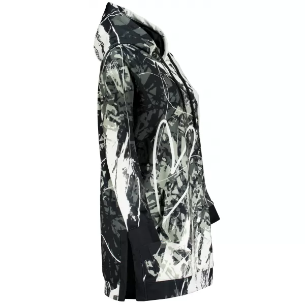  Hanorac prelungit funcțional pentru femei premium ALTISPORT VOJ/ALW018MI03 ALB-NEGRU 