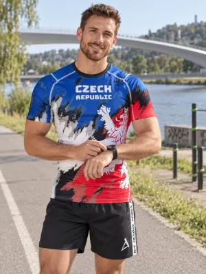 Cămașă funcțională de compresie pentru bărbați cu mâneci scurte premium ALTISPORT VOJ/ALM036TR04 DUNGI