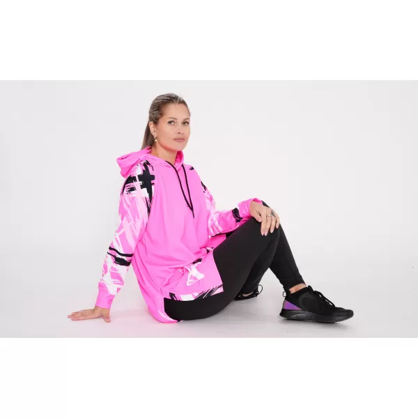  Hanorac prelungit funcțional pentru femei premium ALTISPORT VOJ/ALW039MI03 ROZ FLUO 