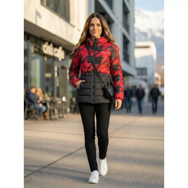  Geaca de dama ALTISPORT DARCIA NEGRU/ROSU 