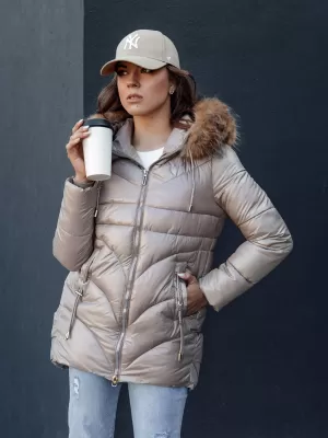 Geacă pentru doamne DSTREET WINTERCHIC CARAMEL