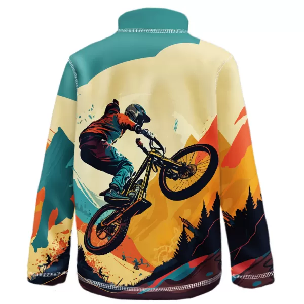  Hanorac fleece pentru copii WAMU MOUNTAIN BIKE VERDE 