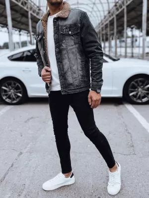 Jacheta din denim pentru bărbați DSTREET tx4725 NEGRU
