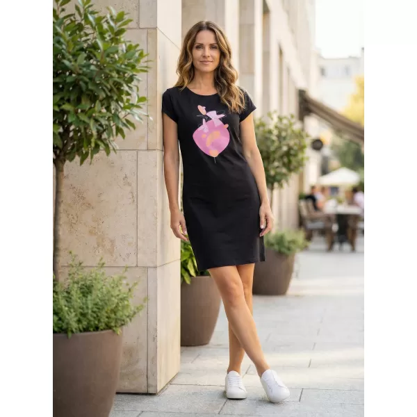  Tricou/rochie extinsă pentru femei ALTISPORT ALW187178 NEGRU -PINK 