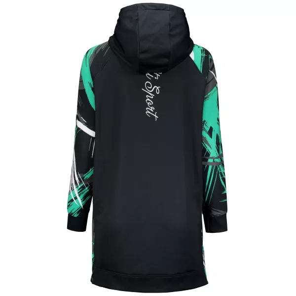  Hanorac prelungit funcțional pentru femei premium ALTISPORT VOJ/ALW039MI03 NEGRU/TURCOAZ 