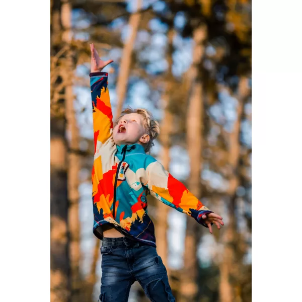  Hanorac fleece pentru copii WAMU MOUNTAIN BIKE VERDE 