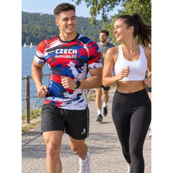  Cămașă funcțională de compresie pentru bărbați cu mâneci scurte premium ALTISPORT VOJ/ALM036TR04 CEH 