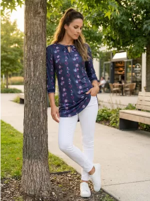 Tricou pentru femei KIXMI TRISHA ALBASTRU INCHIS