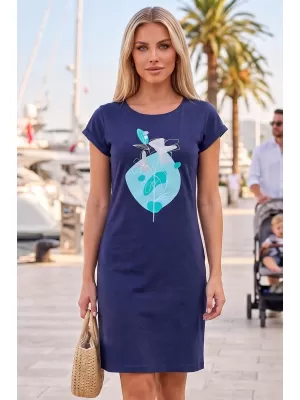 Tricou/rochie extinsă pentru femei ALTISPORT ALW187178 MIEZUL NOPŢII