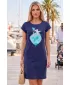 Tricou/rochie extinsă pentru femei ALTISPORT ALW187178 MIEZUL NOPŢII