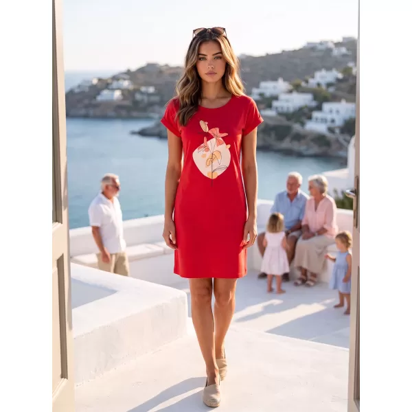 Tricou/rochie extinsă pentru femei ALTISPORT ALW187178 ROŞU 