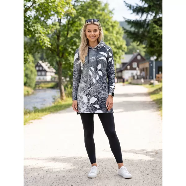  Hanorac prelungit funcțional pentru femei premium ALTISPORT VOJ/ALW020MI03 ALB-NEGRU 