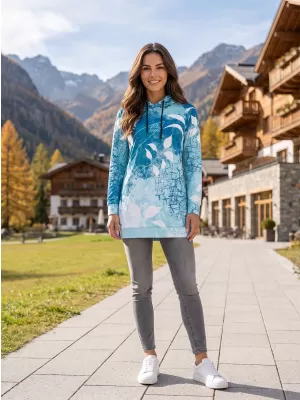 Hanorac prelungit funcțional pentru femei premium ALTISPORT VOJ/ALW020MI03 ALBASTRU