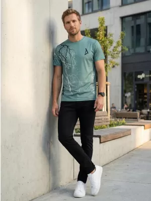 Tricou funcțional premium pentru bărbați ALTISPORT VOJ/ALM004TR01 KAKI/MILITAR