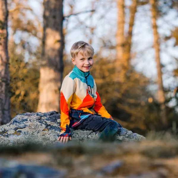  Hanorac fleece pentru copii WAMU MOUNTAIN BIKE VERDE 