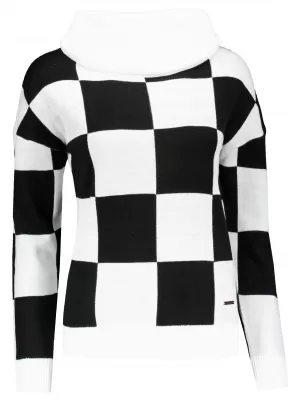 Pulover de dama ALTISPORT DELLA ALB NEGRU