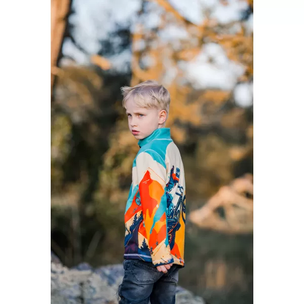  Hanorac fleece pentru copii WAMU MOUNTAIN BIKE VERDE 