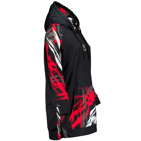  Hanorac prelungit funcțional pentru femei premium ALTISPORT VOJ/ALW039MI03 NEGRU/ROSU 