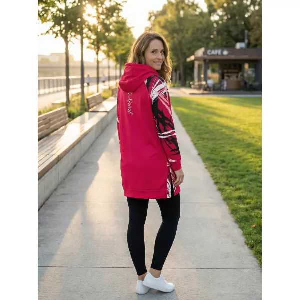  Hanorac prelungit funcțional pentru femei premium ALTISPORT VOJ/ALW039MI03 VIVA MAGENTA 