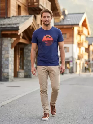 Tricou pentru bărbați ALTISPORT ALM186129 ALBASTRU MIEZUL NOPȚII