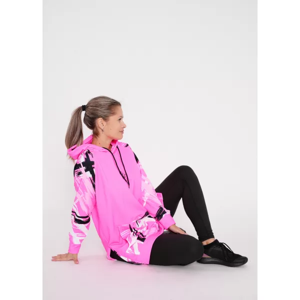  Hanorac prelungit funcțional pentru femei premium ALTISPORT VOJ/ALW039MI03 ROZ FLUO 
