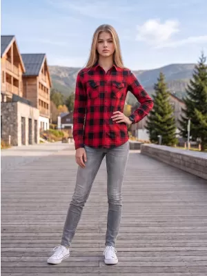 Cămaşă BRANDIT BD9336 ROȘU/NEGRU