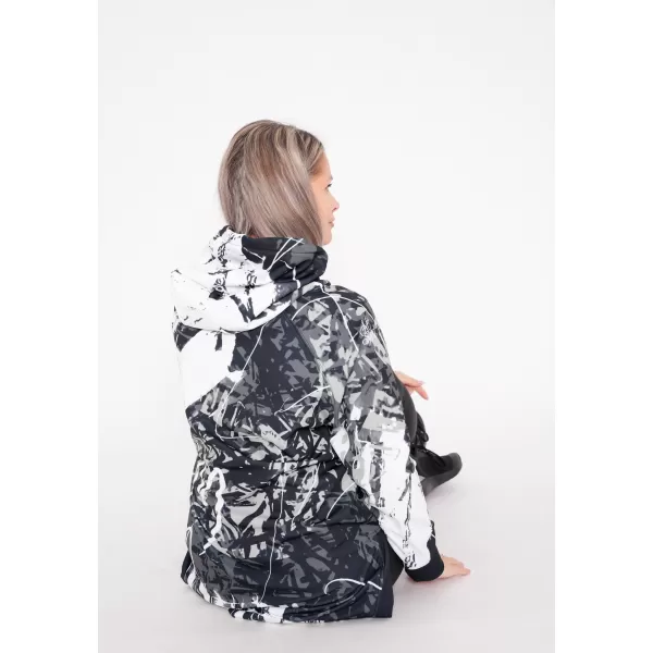 Hanorac prelungit funcțional pentru femei premium ALTISPORT VOJ/ALW018MI03 ALB-NEGRU 