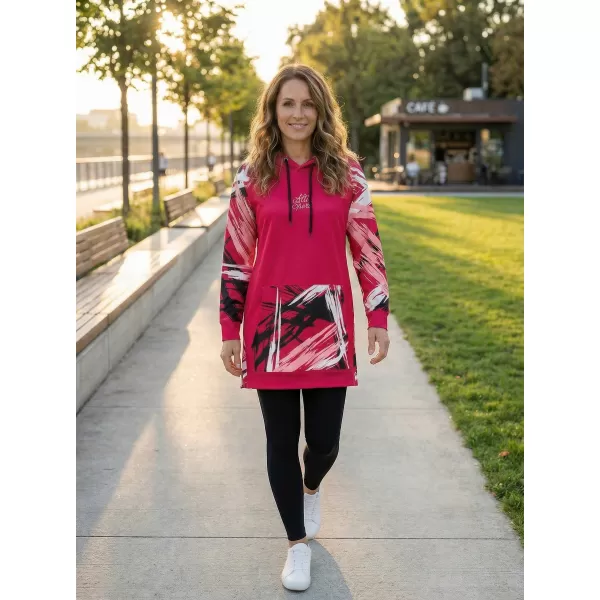  Hanorac prelungit funcțional pentru femei premium ALTISPORT VOJ/ALW039MI03 VIVA MAGENTA 