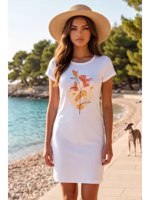 Tricou/rochie extinsă pentru femei ALTISPORT ALW187178 ALB