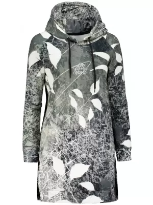 Hanorac prelungit funcțional pentru femei premium ALTISPORT VOJ/ALW020MI03 ALB-NEGRU
