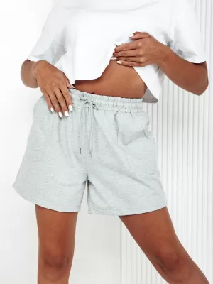 Pantaloni scurți pentru doamne DSTREET PELLA SY0416 GRI DESCHIS