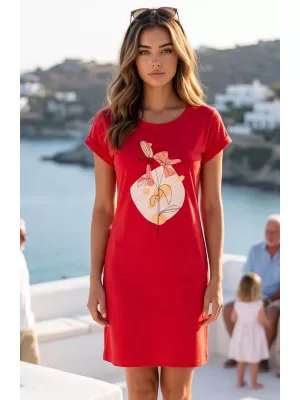 Tricou/rochie extinsă pentru femei ALTISPORT ALW187178 ROŞU