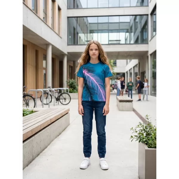  Tricou funcțional premium pentru copii ALTISPORT VOJ/ALK001TR01 BENZINĂ/ROZ DESCHIS 
