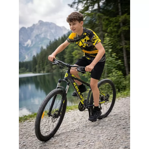  Tricou funcțional premium pentru copii ALTISPORT VOJ/ALK014TR01 NEGRU SI GALBEN 