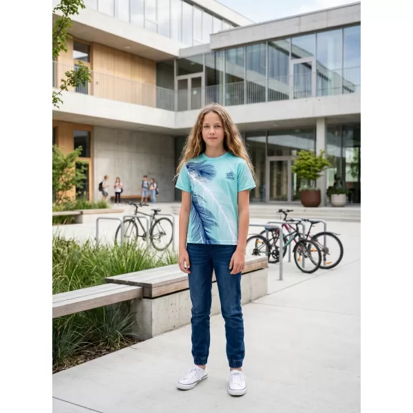  Tricou funcțional premium pentru copii ALTISPORT VOJ/ALK001TR01 ALBASTRU CA GHEATA 