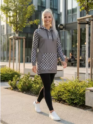 Hanorac prelungit funcțional pentru femei premium ALTISPORT VOJ/ALW048MI03 GRI