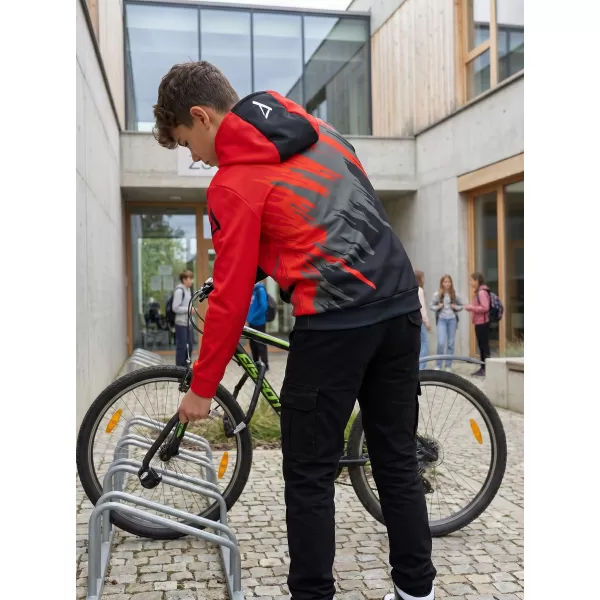  Hanorac funcțional premium pentru copii ALTISPORT VOJ/ALK006MI01 NEGRU/ROSU 